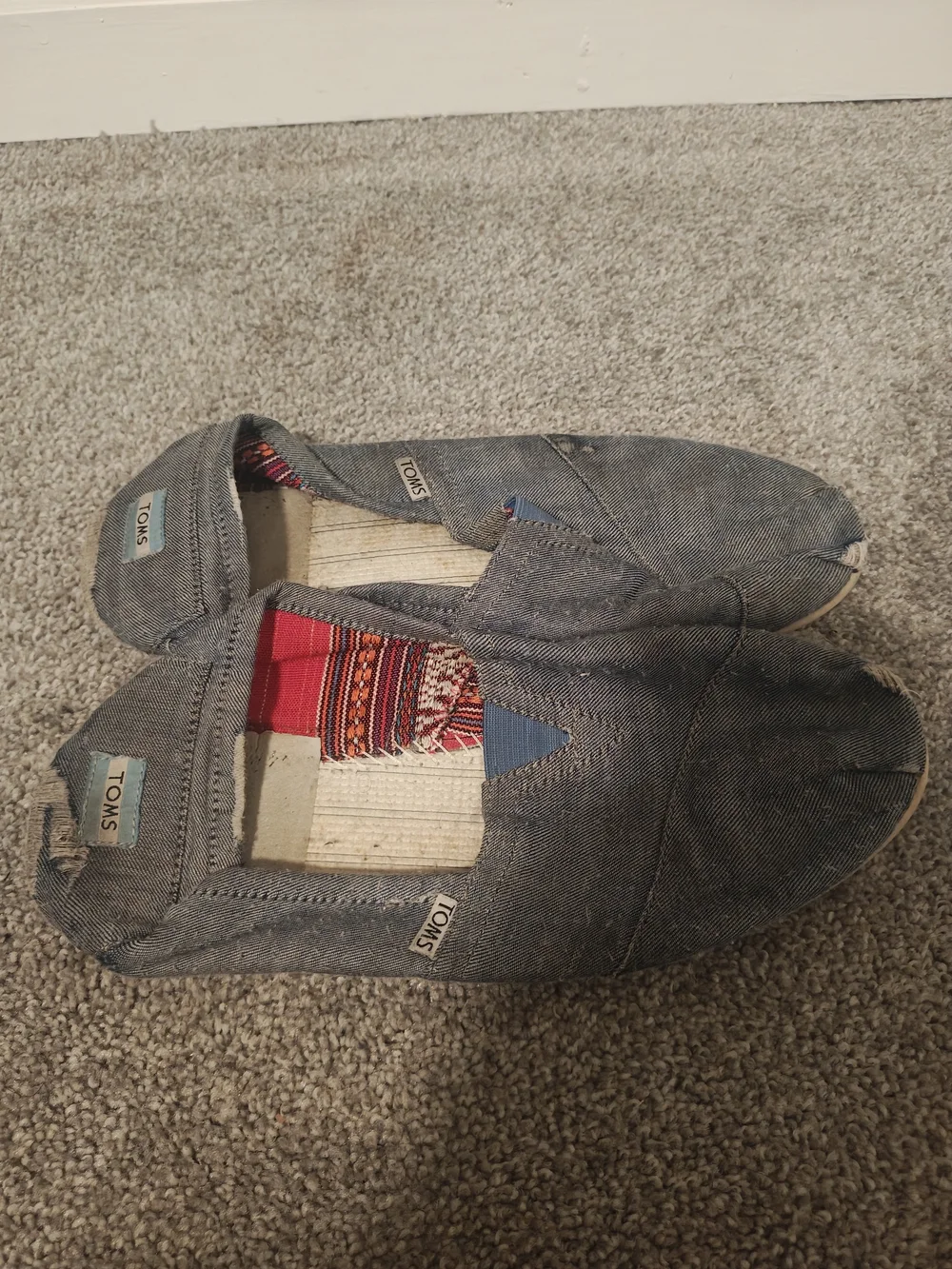 TOMS Classic Slip-Ons Blue Denim